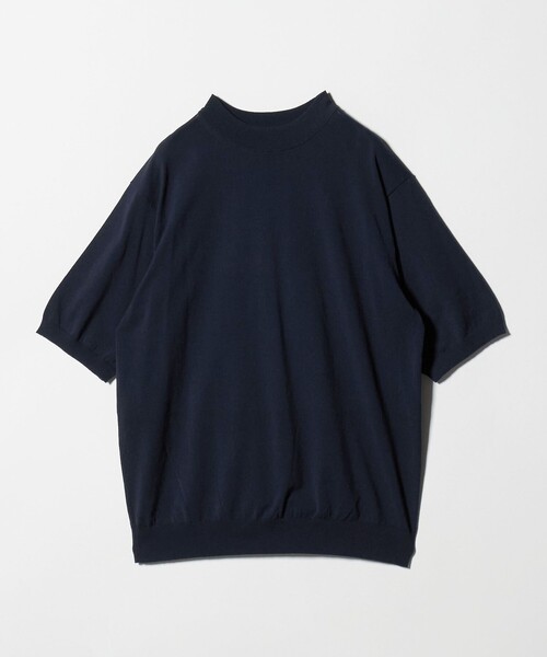 UNITED ARROWS（ユナイテッドアローズ）の「ショートスリーブ モックネック ニットTシャツ UA COZY ウォッシャブル 抗菌防臭（Tシャツ/カットソー・メンズ・ベージュ/ホワイト/ブラック/ネイビー・L/M/XXL/S/XL）」の20枚目の写真
