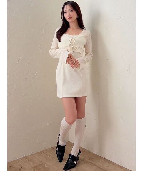 靴下屋(クツシタヤ)の「【RESEXXY×靴下屋】刺繍リブハイソックス(ソックス/靴下・レディース・ホワイト・FREE)」の6枚目の写真