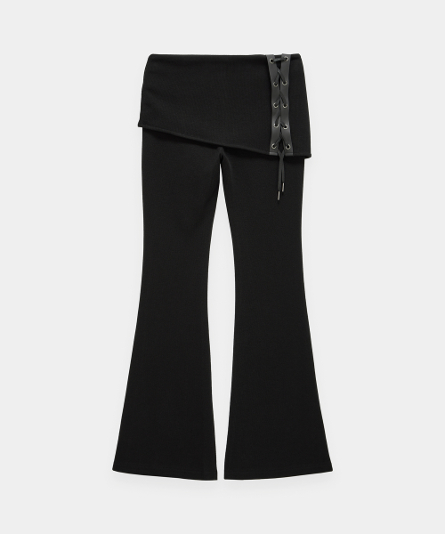 ETRE AU SOMMET（エトレオソメ）の「Lace-Up Side Slit Bootcut Pants (Black)（その他パンツ・レディース・ブラック・FREE）」の8枚目の写真