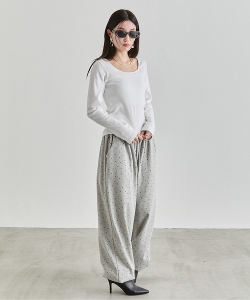 NUJOH(ヌゾ)の「Dot Relax Pants / ドットリラックスパンツ(スウェットパンツ・レディース・ブラック/グレー・FREE)」の20枚目の写真