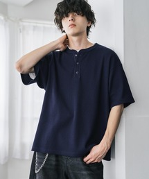 Snap Button Henry Neck Long Sleeve T / スナップボタンヘンリー