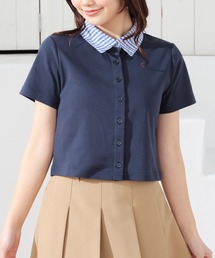 衿付カーディガン