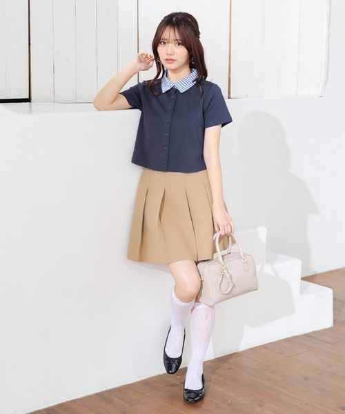 Honeys（ハニーズ）の「衿付カーディガン（カーディガン/ボレロ・レディース・ネイビー/ブラック/ネイビー系/ヘザーチャコール・L/M/S）」の7枚目の写真