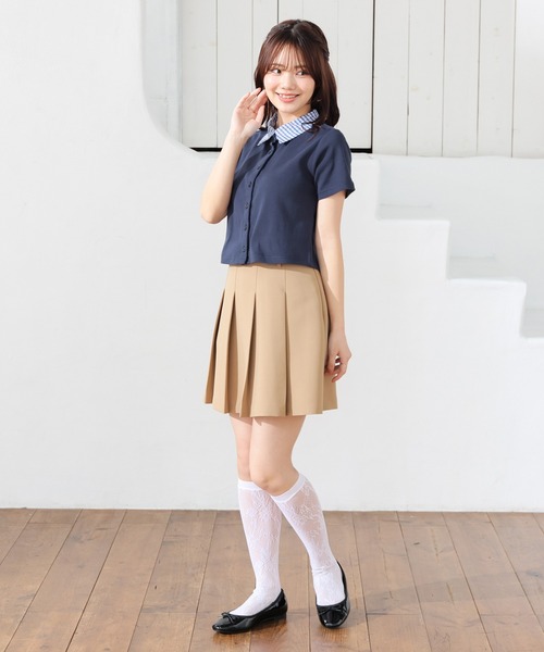 Honeys（ハニーズ）の「衿付カーディガン（カーディガン/ボレロ・レディース・ネイビー/ブラック/ネイビー系/ヘザーチャコール・L/M/S）」の8枚目の写真