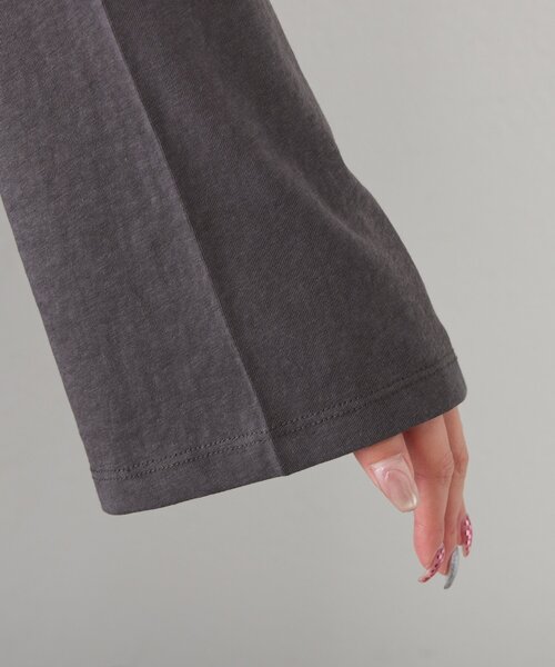 CIAOPANIC TYPY（チャオパニックティピー）の「【WEB限定/大人見え】襟配色カラーシアースラブワイドラガーロンTee（Tシャツ/カットソー・レディース・グレー/チャコールグレー/ブラウン・ONE SIZE）」の21枚目の写真