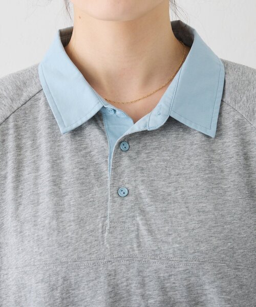 CIAOPANIC TYPY（チャオパニックティピー）の「【WEB限定/大人見え】襟配色カラーシアースラブワイドラガーロンTee（Tシャツ/カットソー・レディース・グレー/チャコールグレー/ブラウン・ONE SIZE）」の14枚目の写真