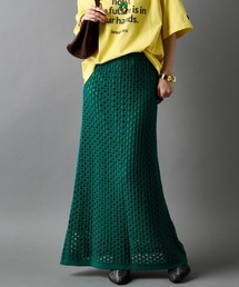 GEVS. | 【セットアップ対応】綿100％クロシェ風透かし編ナローロングスカート＜大きいサイズ有＞GEVS.(スカート)