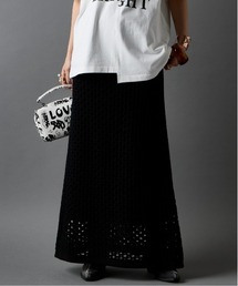GEVS. | 【セットアップ対応】綿100％クロシェ風透かし編ナローロングスカート＜大きいサイズ有＞GEVS.(スカート)