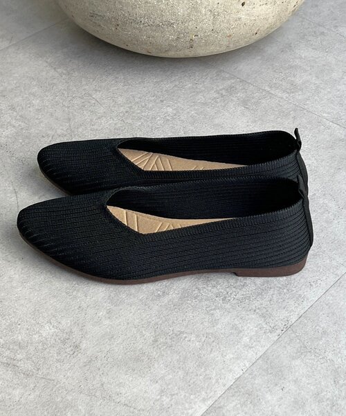 un dix cors（アンディコール）の「ニットVパンプス（ブーツ・レディース・ブラック/ベージュ/レッド・MEDIUM/LARGE）」の6枚目の写真