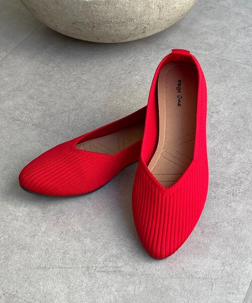 un dix cors（アンディコール）の「ニットVパンプス（ブーツ・レディース・ブラック/ベージュ/レッド・MEDIUM/LARGE）」の13枚目の写真