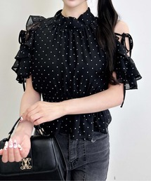 INGNI（イング）の「アソート2Wayリボン肩あきフリルブラウス（シャツ/ブラウス）」