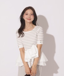 Apuweiser-riche | 裾ひらりん５分袖リブニット(ニット/セーター)