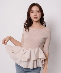 Apuweiser-riche（アプワイザーリッシェ）の「裾ひらりん５分袖リブニット（ニット/セーター）」