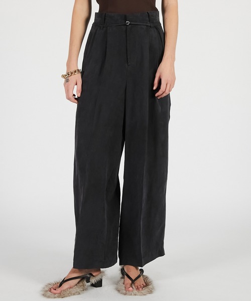 PRANK PROJECT(プランクプロジェクト)の「【2026Summer Pre-Order】フィブリルイージースラックス / Fibril Easy Slacks(スラックス・レディース・ブラウン/ブラック・36/38)」の2枚目の写真