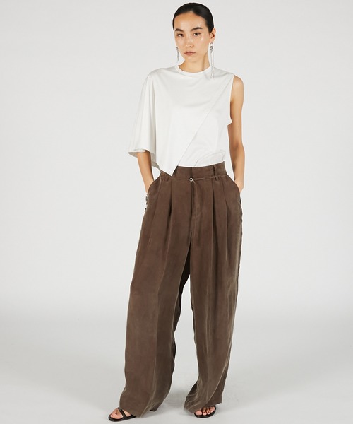 PRANK PROJECT(プランクプロジェクト)の「【2026Summer Pre-Order】フィブリルイージースラックス / Fibril Easy Slacks(スラックス・レディース・ブラウン/ブラック・36/38)」の7枚目の写真