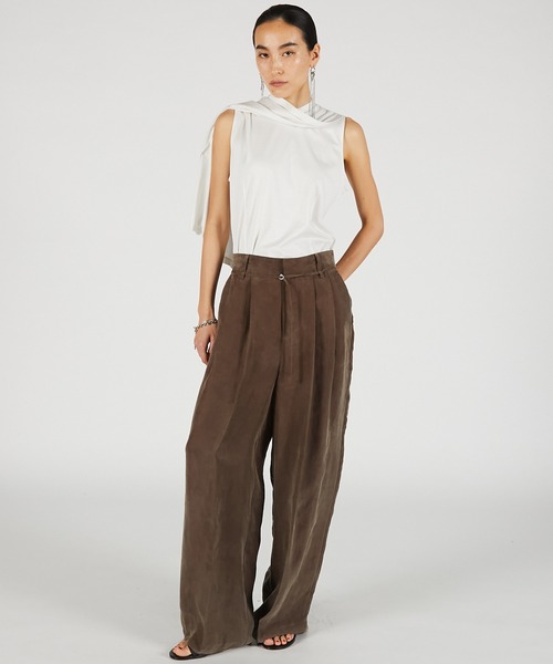 PRANK PROJECT(プランクプロジェクト)の「【2026Summer Pre-Order】フィブリルイージースラックス / Fibril Easy Slacks(スラックス・レディース・ブラウン/ブラック・36/38)」の8枚目の写真