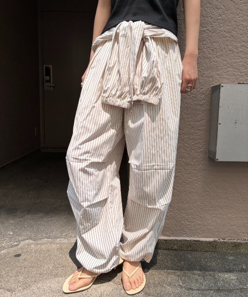 AIC.(エーアイシー)の「シャツスリーブストライプイージーパンツ(その他パンツ・レディース・アイボリー/ピンク/ブルー・FREE)」の2枚目の写真