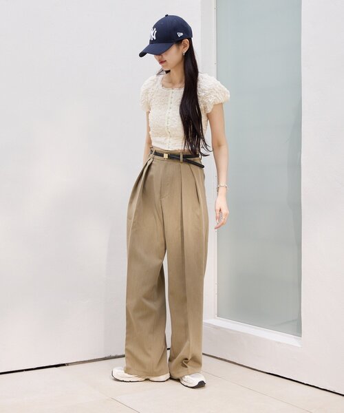 gemeil(ジェムイル)の「【YUKINA企画】タックワイドパンツ (MA-001)(その他パンツ・レディース・アイボリー/グレー/ベージュ・TM)」の12枚目の写真