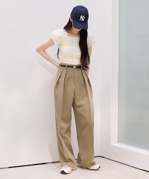 gemeil(ジェムイル)の「【YUKINA企画】タックワイドパンツ (MA-001)(その他パンツ・レディース・アイボリー/グレー/ベージュ・TM)」の14枚目の写真