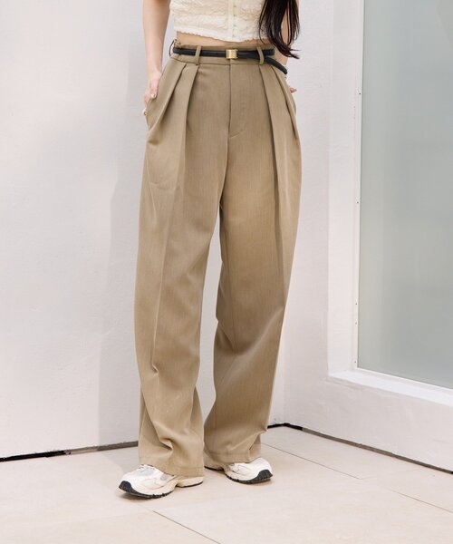 gemeil(ジェムイル)の「【YUKINA企画】タックワイドパンツ (MA-001)(その他パンツ・レディース・アイボリー/グレー/ベージュ・TM)」の15枚目の写真