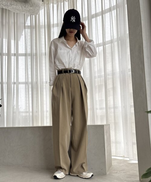 gemeil(ジェムイル)の「【YUKINA企画】タックワイドパンツ (MA-001)(その他パンツ・レディース・アイボリー/グレー/ベージュ・TM)」の19枚目の写真