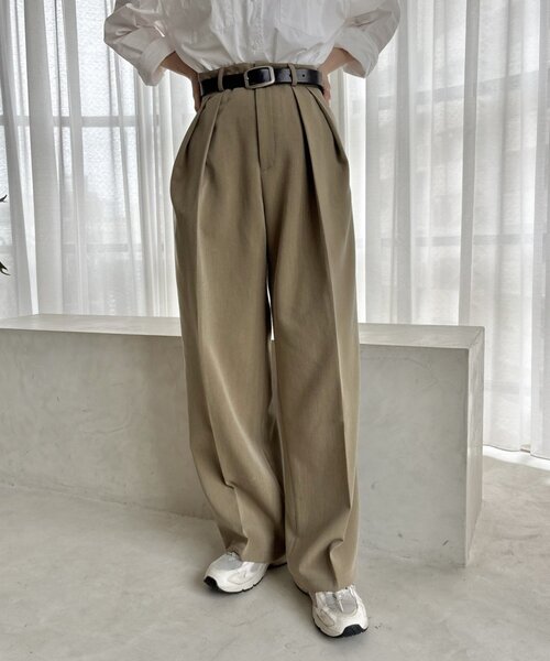 gemeil(ジェムイル)の「【YUKINA企画】タックワイドパンツ (MA-001)(その他パンツ・レディース・アイボリー/グレー/ベージュ・TM)」の22枚目の写真