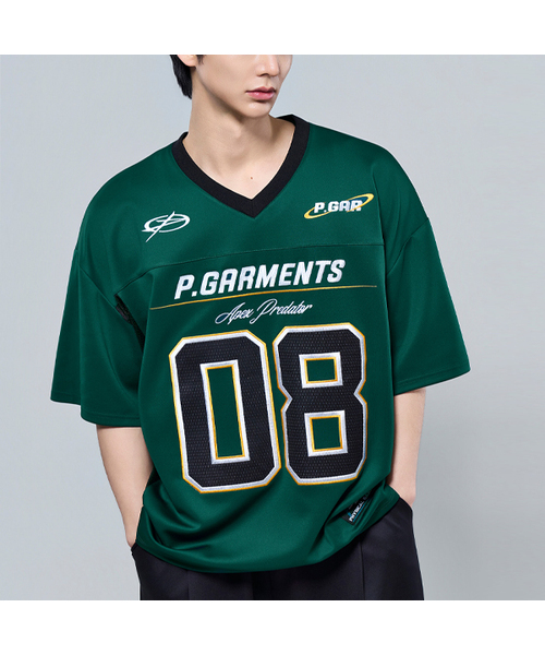 PHYSICAL GARMENTS（フィジカルガーメンツ）の「P2630 ソフトクッションオーバーサイズフットボールジャージ[3COLOR]（Tシャツ/カットソー・メンズ・ブラック/グリーン/ホワイト・LARGE/XX-LARGE）」の3枚目の写真
