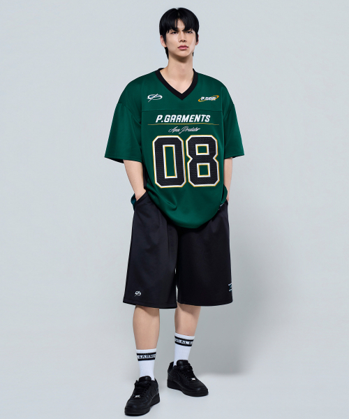 PHYSICAL GARMENTS（フィジカルガーメンツ）の「P2630 ソフトクッションオーバーサイズフットボールジャージ[3COLOR]（Tシャツ/カットソー・メンズ・ブラック/グリーン/ホワイト・LARGE/XX-LARGE）」の7枚目の写真
