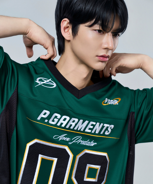 PHYSICAL GARMENTS（フィジカルガーメンツ）の「P2630 ソフトクッションオーバーサイズフットボールジャージ[3COLOR]（Tシャツ/カットソー・メンズ・ブラック/グリーン/ホワイト・LARGE/XX-LARGE）」の10枚目の写真