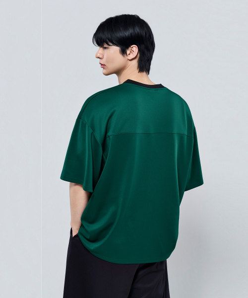 PHYSICAL GARMENTS（フィジカルガーメンツ）の「P2630 ソフトクッションオーバーサイズフットボールジャージ[3COLOR]（Tシャツ/カットソー・メンズ・ブラック/グリーン/ホワイト・LARGE/XX-LARGE）」の15枚目の写真
