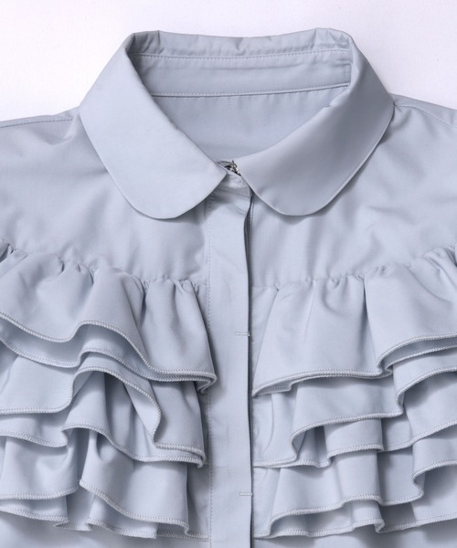 Fit more(フィットモア)の「ペタルフリルスカラップブラウス(シャツ/ブラウス・レディース・ブルー/ベビーピンク/ホワイト・FREE)」の16枚目の写真