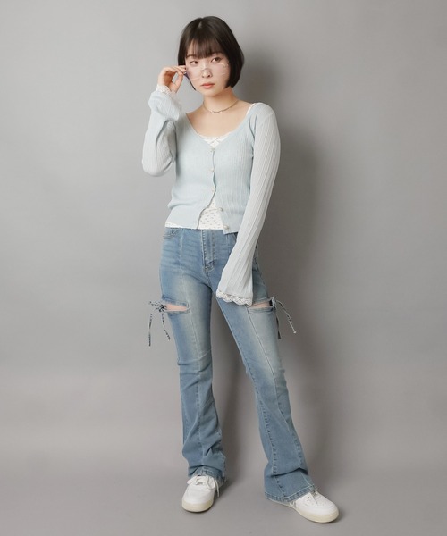 SPINNS(スピンズ)の「カップ付きキャミソール/小花柄(キャミソール・レディース・アイボリー/グレー/オフホワイト・ONESIZE)」の11枚目の写真