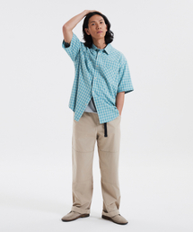 western check s/s shirt sky blue