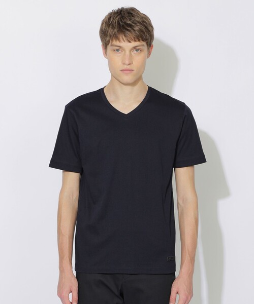 BLACK LABEL CRESTBRIDGE（ブラックレーベル・クレストブリッジ）の「【WEB限定】マーセライズVネックTシャツ（Tシャツ/カットソー・メンズ・ネイビー/ブラック/オフホワイト・XL/L/M）」の2枚目の写真