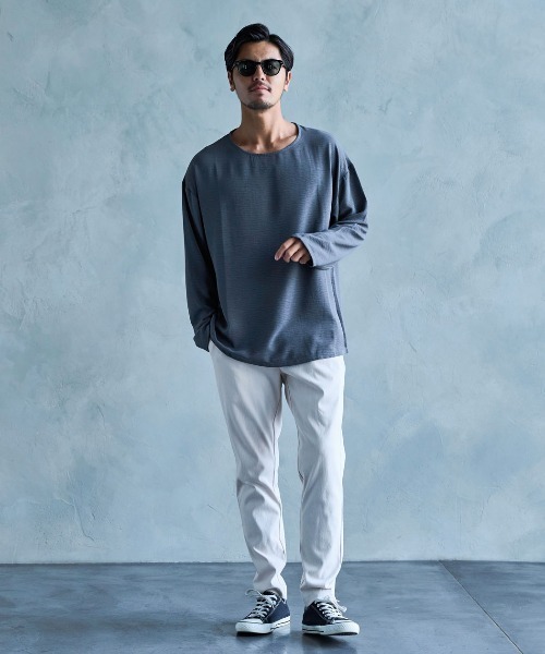 CavariA(キャバリア)の「『CavariA/キャバリア』布帛ロンTシャツ 長袖(Tシャツ/カットソー・メンズ・グレイッシュベージュ/ブルーグリーン/チャコールグレー・L/M)」の6枚目の写真