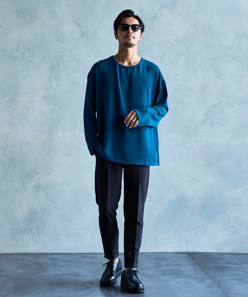 CavariA(キャバリア)の「『CavariA/キャバリア』布帛ロンTシャツ 長袖(Tシャツ/カットソー・メンズ・グレイッシュベージュ/ブルーグリーン/チャコールグレー・L/M)」の12枚目の写真