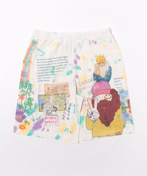 go slow caravan（ゴースローキャラバン）の「32/1 三本引き揃え ヘビー天竺 TIE DYE落書きカオス TRAハーフパンツ（その他パンツ・メンズ・その他1・MEDIUM/LARGE/X-LARGE）」の14枚目の写真