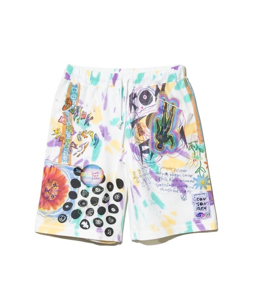 go slow caravan（ゴースローキャラバン）の「32/1 三本引き揃え ヘビー天竺 TIE DYE落書きカオス TRAハーフパンツ（その他パンツ・メンズ・その他1・MEDIUM/LARGE/X-LARGE）」の6枚目の写真