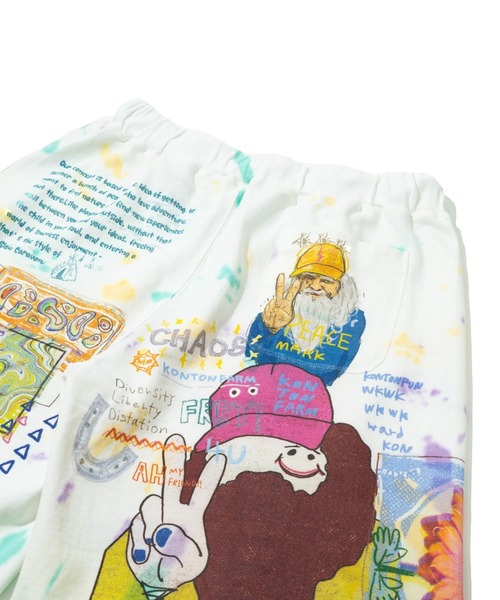 go slow caravan（ゴースローキャラバン）の「32/1 三本引き揃え ヘビー天竺 TIE DYE落書きカオス TRAハーフパンツ（その他パンツ・メンズ・その他1・MEDIUM/LARGE/X-LARGE）」の8枚目の写真