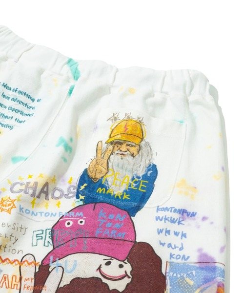 go slow caravan（ゴースローキャラバン）の「32/1 三本引き揃え ヘビー天竺 TIE DYE落書きカオス TRAハーフパンツ（その他パンツ・メンズ・その他1・MEDIUM/LARGE/X-LARGE）」の9枚目の写真