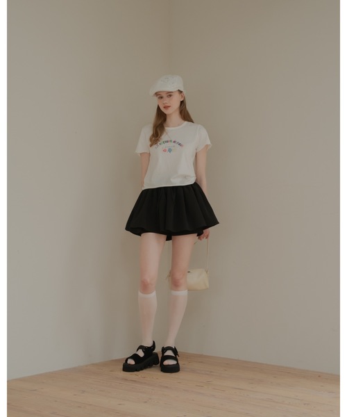 JUMELLE（ジュメロ）の「フレアスカパン（スカート・レディース・ブラック/ホワイト・FREE）」の14枚目の写真