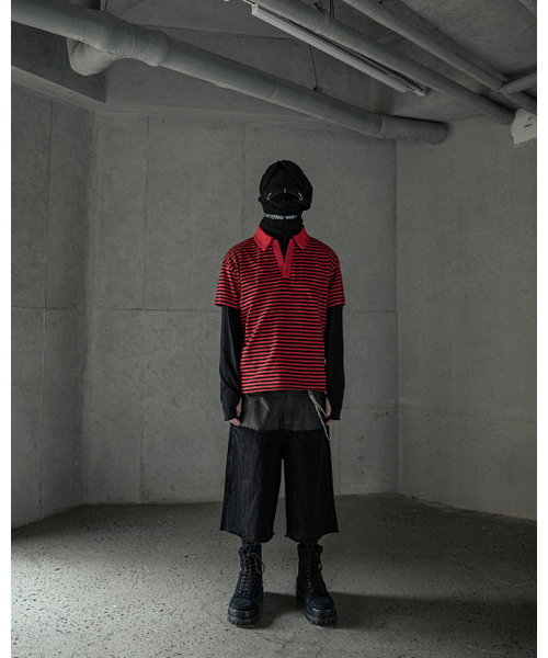 ROARINGRAD(ロアリングラド)の「ストライプポロTシャツレッド(ポロシャツ・レディース・その他・MEDIUM/LARGE)」の2枚目の写真