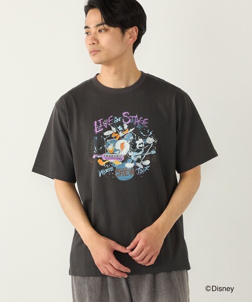 SHIPS Colors(シップス カラーズ)の「SHIPS Colors:ミッキーマウス プリント Tシャツ(Tシャツ/カットソー・メンズ・オフホワイト/アイボリー/ライトブルー/ダークグレー・MEDIUM/LARGE/X-LARGE)」の3枚目の写真
