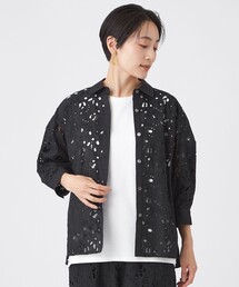 【カタログ掲載】【マシンウォッシャブル】パンサーエンブロイダリーレースシャツ