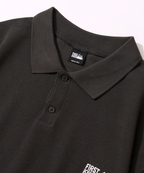FIRST DOWN（ファーストダウン）の「【FIRST DOWN/ファーストダウン】S/S THEMAL POLO/ 半袖サーマルポロ（ポロシャツ・メンズ・オフホワイト/ブラック・M/L/XL）」の6枚目の写真
