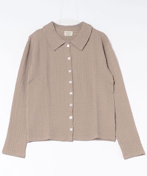 URBAN ISLAND SOCIETY(アーバンアイランドソサエティ)の「バブル クレープ シャツ レディース / URBAN ISLAND SOCIETY(アーバンアイランドソサエティ)(シャツ/ブラウス・レディース・ブラック/グレイッシュベージュ/アイボリー・FREE)」の3枚目の写真
