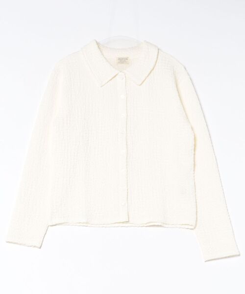 URBAN ISLAND SOCIETY(アーバンアイランドソサエティ)の「バブル クレープ シャツ レディース / URBAN ISLAND SOCIETY(アーバンアイランドソサエティ)(シャツ/ブラウス・レディース・ブラック/グレイッシュベージュ/アイボリー・FREE)」の1枚目の写真