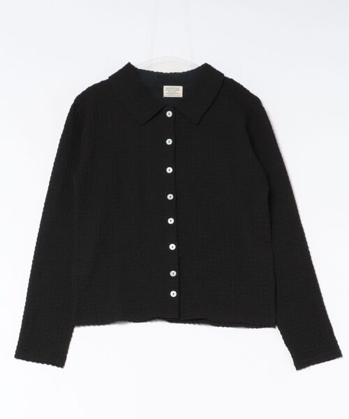 URBAN ISLAND SOCIETY(アーバンアイランドソサエティ)の「バブル クレープ シャツ レディース / URBAN ISLAND SOCIETY(アーバンアイランドソサエティ)(シャツ/ブラウス・レディース・ブラック/グレイッシュベージュ/アイボリー・FREE)」の2枚目の写真