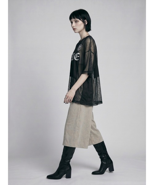 TAJEN:T(タジェント)の「【TAJEN:T】SHEER MESH GAME TEE/シアーメッシュゲームTシャツ(Tシャツ/カットソー・レディース・ホワイト/ブラック・1/2)」の11枚目の写真
