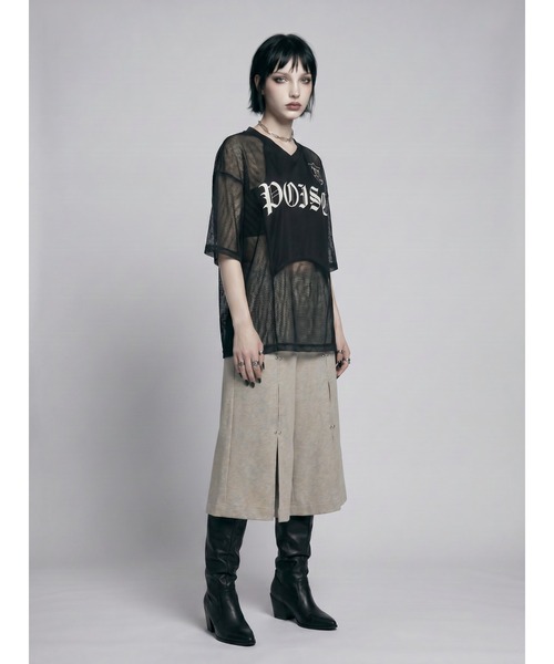 TAJEN:T(タジェント)の「【TAJEN:T】SHEER MESH GAME TEE/シアーメッシュゲームTシャツ(Tシャツ/カットソー・レディース・ホワイト/ブラック・1/2)」の13枚目の写真